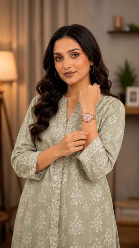 Luxury Watch for Women – Round Diamond Cut Glass Dial